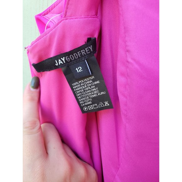 NWT* JAY GODFREY: Lloyd Plunge Neck Midi Dress Sz.12 - Picture 7 of 7